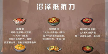 明日之后沼泽抵抗力提升食谱大全